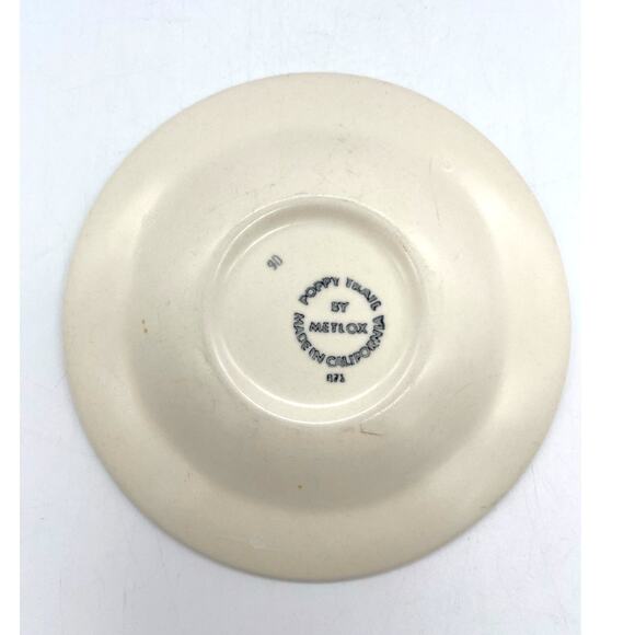 Vintage Metlox Sculptured Daisy Poppytrail Set of 6 Saucers 6.25" California - Picture 3 of 3